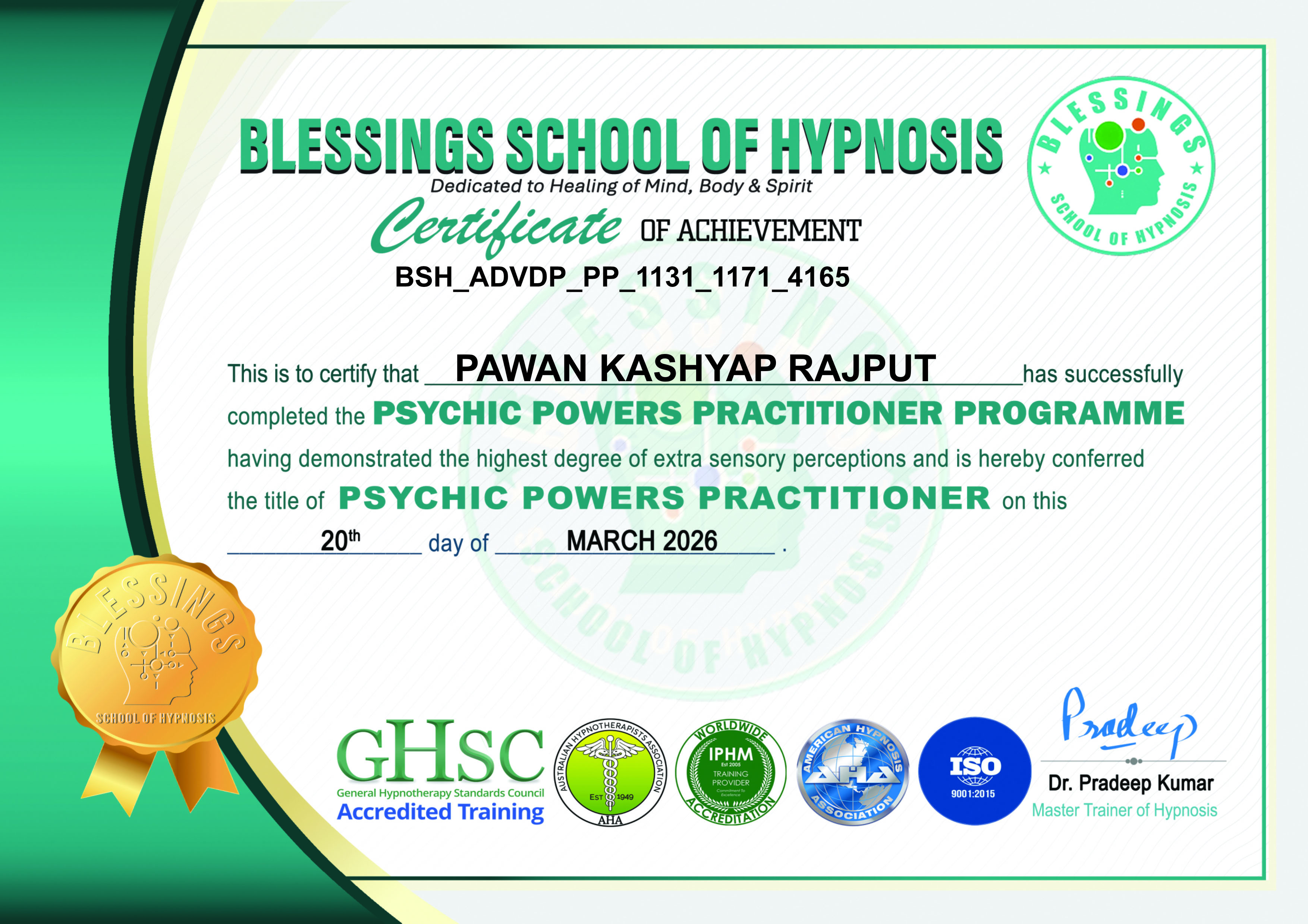 Spiritual Healer Certification